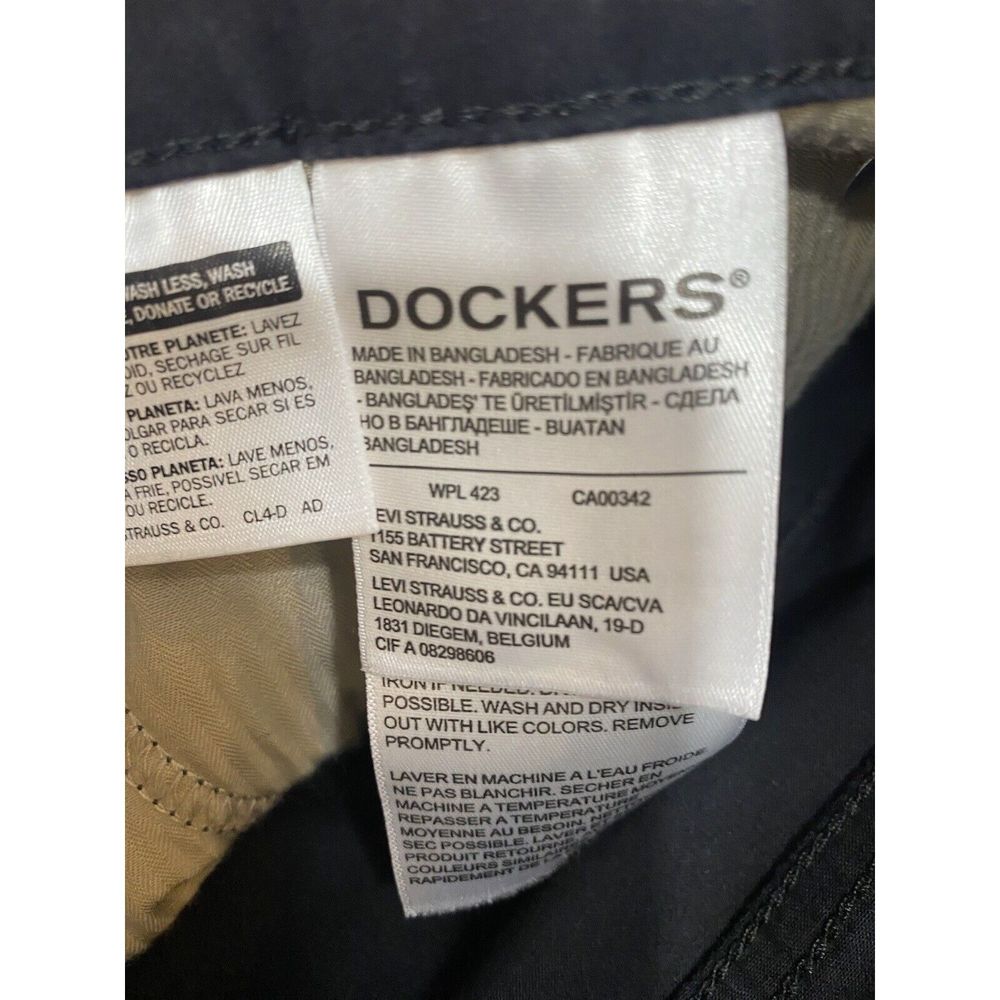 DOCKERS Alpha Khaki Black Slim Fit Supreme Flex Chino Men's Size Pants 34x29 - Picture 9 of 12